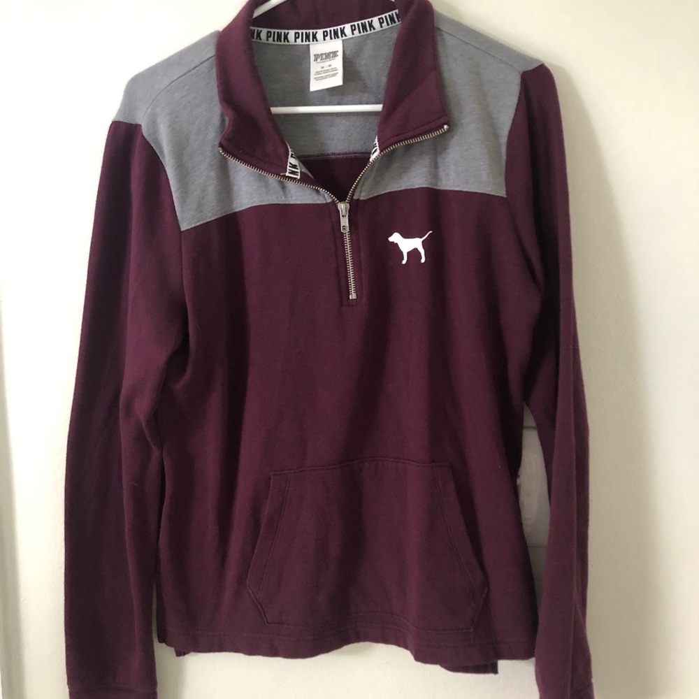Pink Victoria secret zip sweater